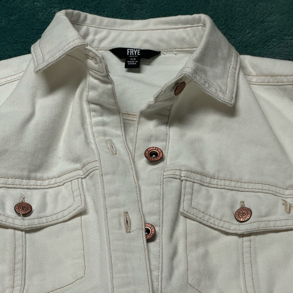 Frye Cream Jacket with Brown Accents